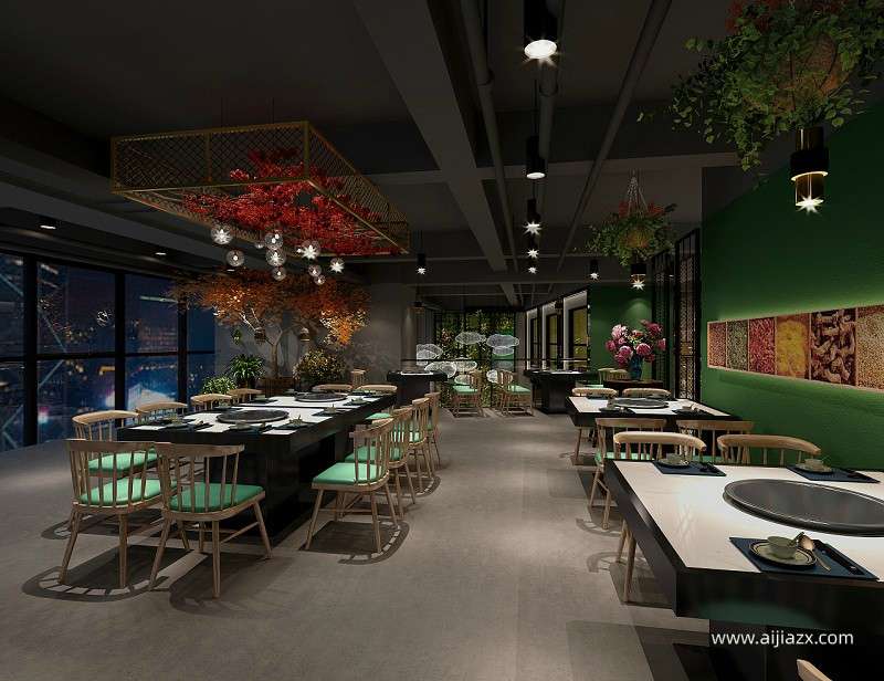 100平米火鍋店設(shè)計(jì)，小型主題火鍋店室內(nèi)設(shè)計(jì)