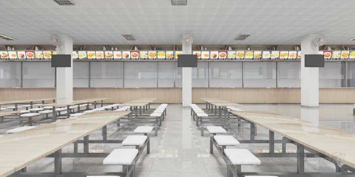 400m2鄭州學(xué)校食堂設(shè)計效果圖