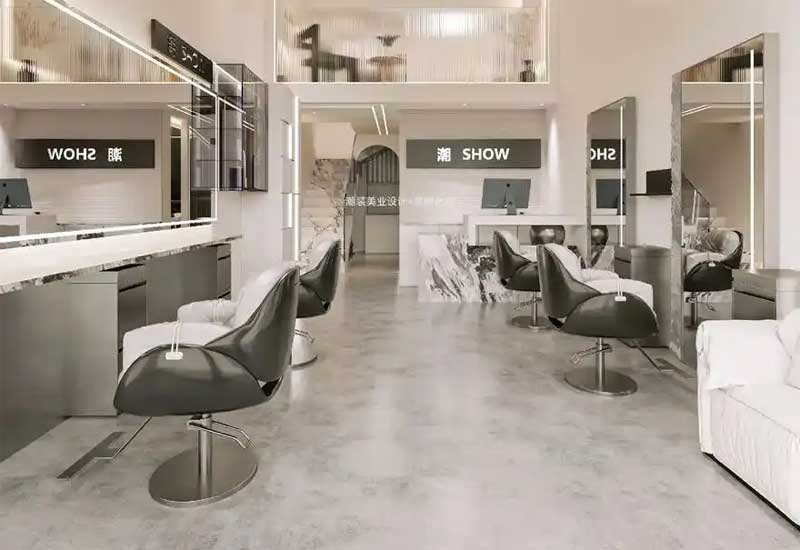 鄭州理發(fā)店裝修：店鋪的染燙區(qū)燈光防眩光處理