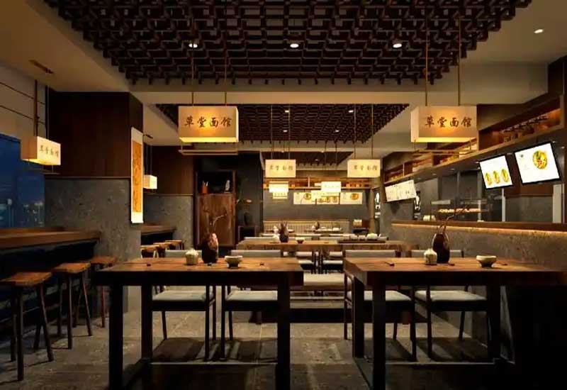 鄭州面館裝修設(shè)計(jì)的餐桌高度：符合人體工學(xué)的吃面姿勢(shì)
