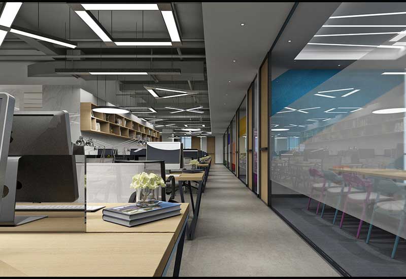 鄭州辦公室裝修吊頂太低壓抑？裸頂噴漆省層高方案 