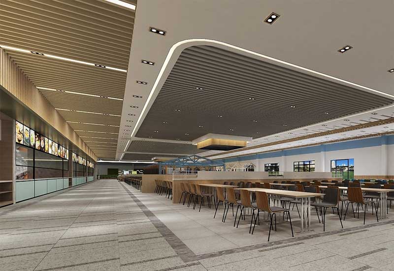 鄭州學(xué)校食堂裝修工期安排：食堂不同餐區(qū)的施工順序