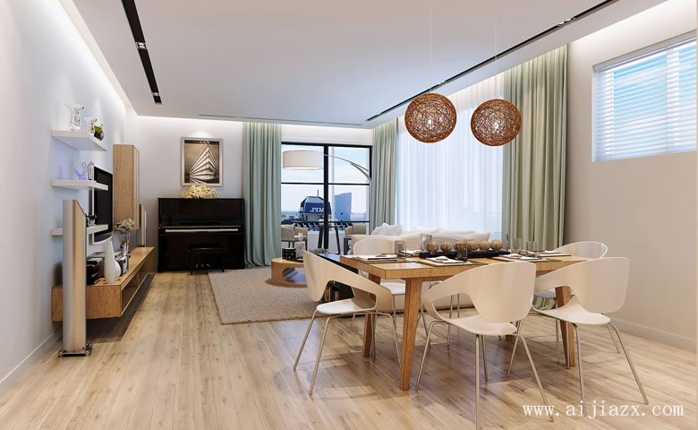 質樸白色的現(xiàn)代簡約風格大戶型餐廳裝修效果圖